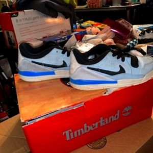 Blue and black kids nikes